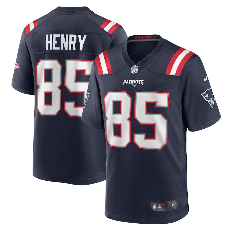 Men's New England Patriots Hunter Henry Nike Navy Team Game Jersey - Jersey