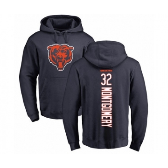 Football Chicago Bears #32 David Montgomery Navy Blue Backer Pullover Hoodie - Jersey