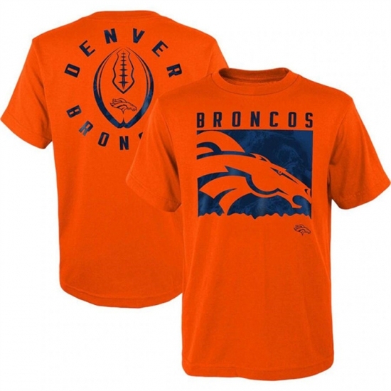 Men's Denver Broncos Orange Preschool Liquid Camo Logo T Shirt - Jersey