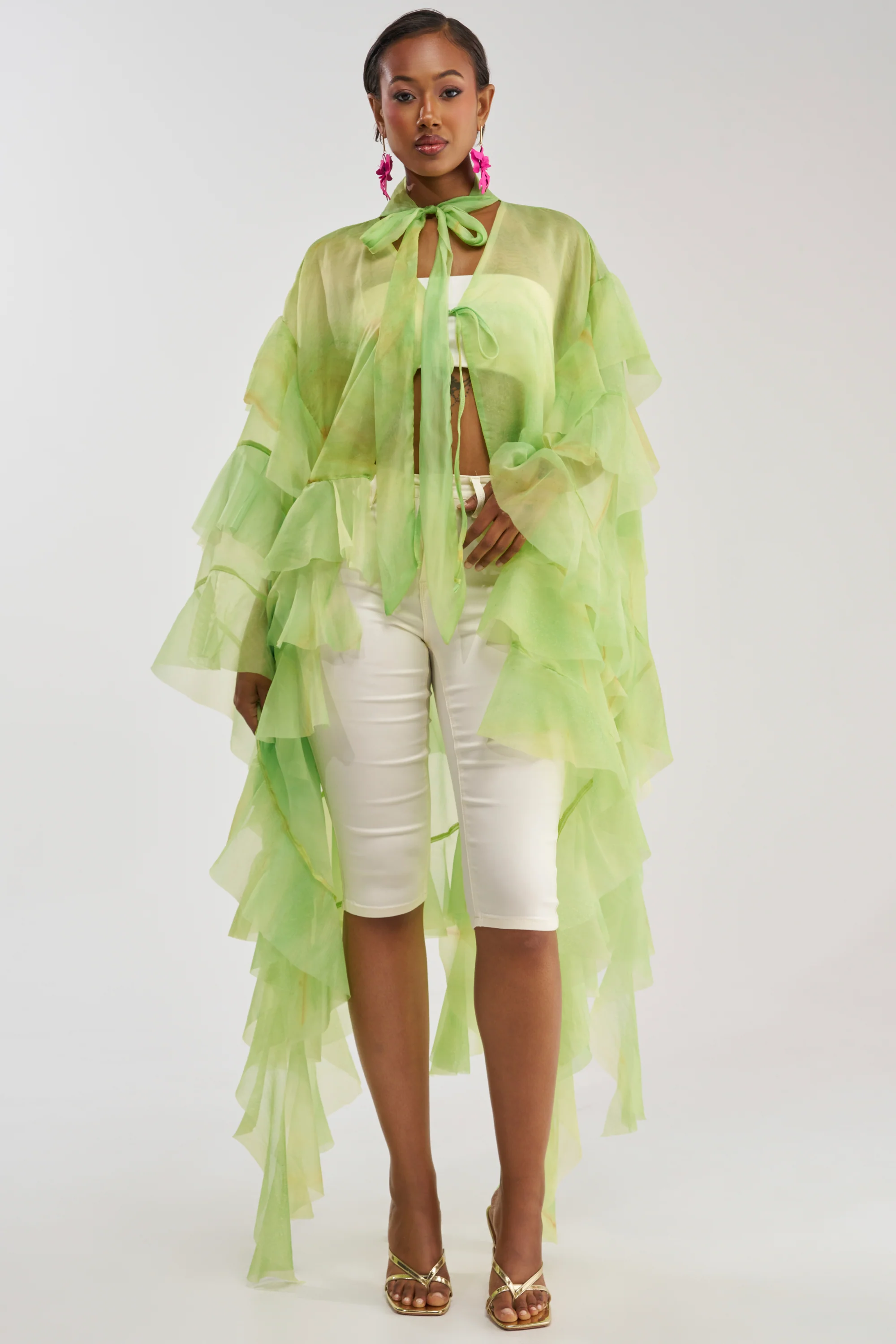 IN BLOOM FLORAL TOP IN GREEN MULTI - Akira Wear