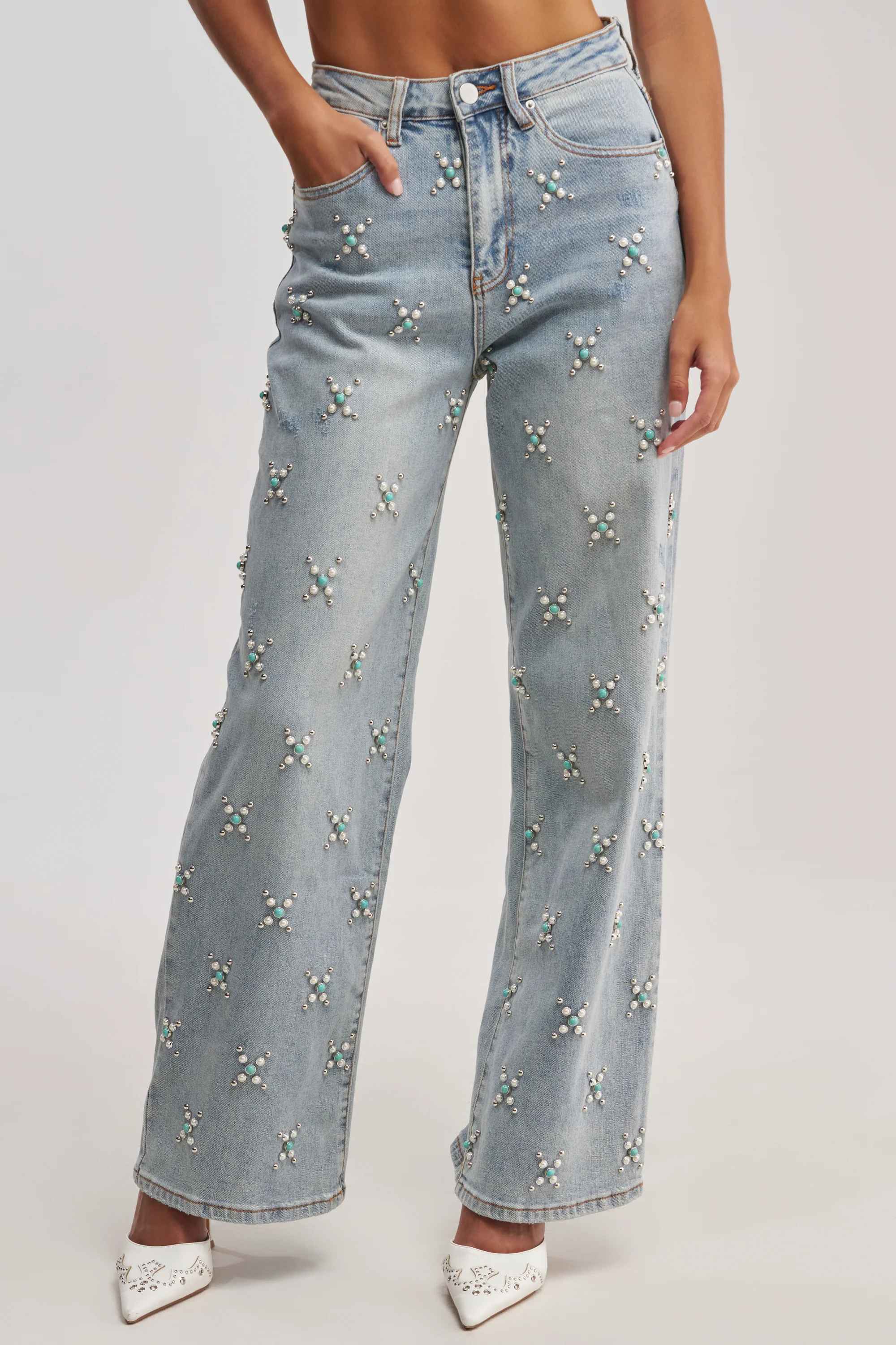 TRYING SOMETHING OUT STUDDED DENIM - Akira Wear