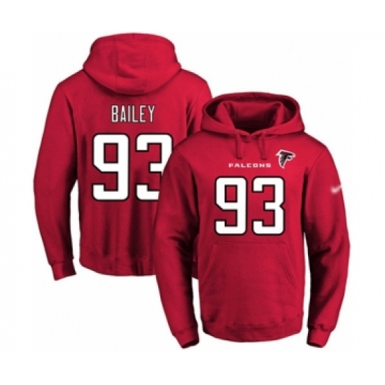 Football Men's Atlanta Falcons #93 Allen Bailey Red Name & Number Pullover Hoodie - Jersey
