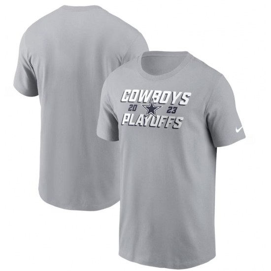 Men's Dallas Cowboys Gray 2023 Playoffs Iconic T-Shirt - Jersey