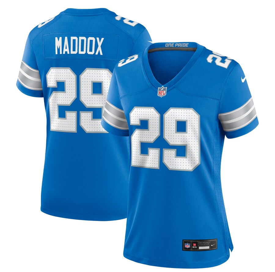 Women's Detroit Lions Avonte Maddox Nike Blue Team Game Jersey - Jersey