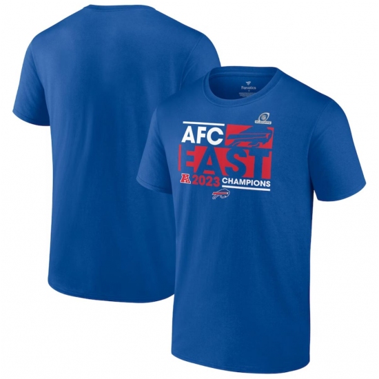 Men's Buffalo Bills Royal 2023 AFC East Division Champions Conquer T-Shirt - Jersey
