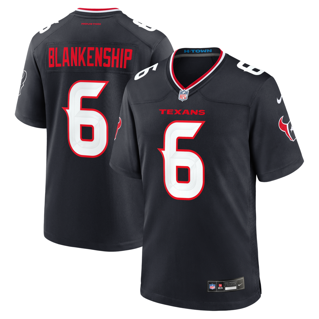 Men's Houston Texans Reed Blankenship Nike Navy Team Game Jersey - Jersey