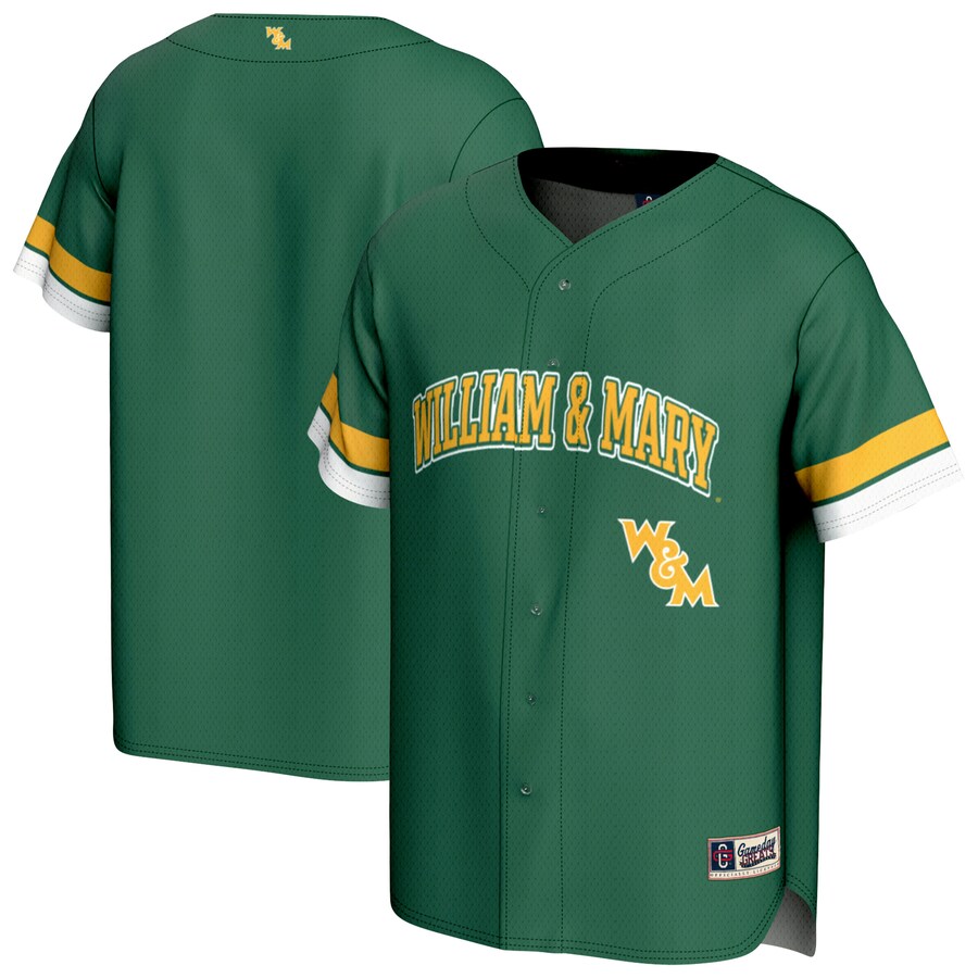 Youth GameDay Greats Green William & Mary Tribe Baseball Jersey - Jersey