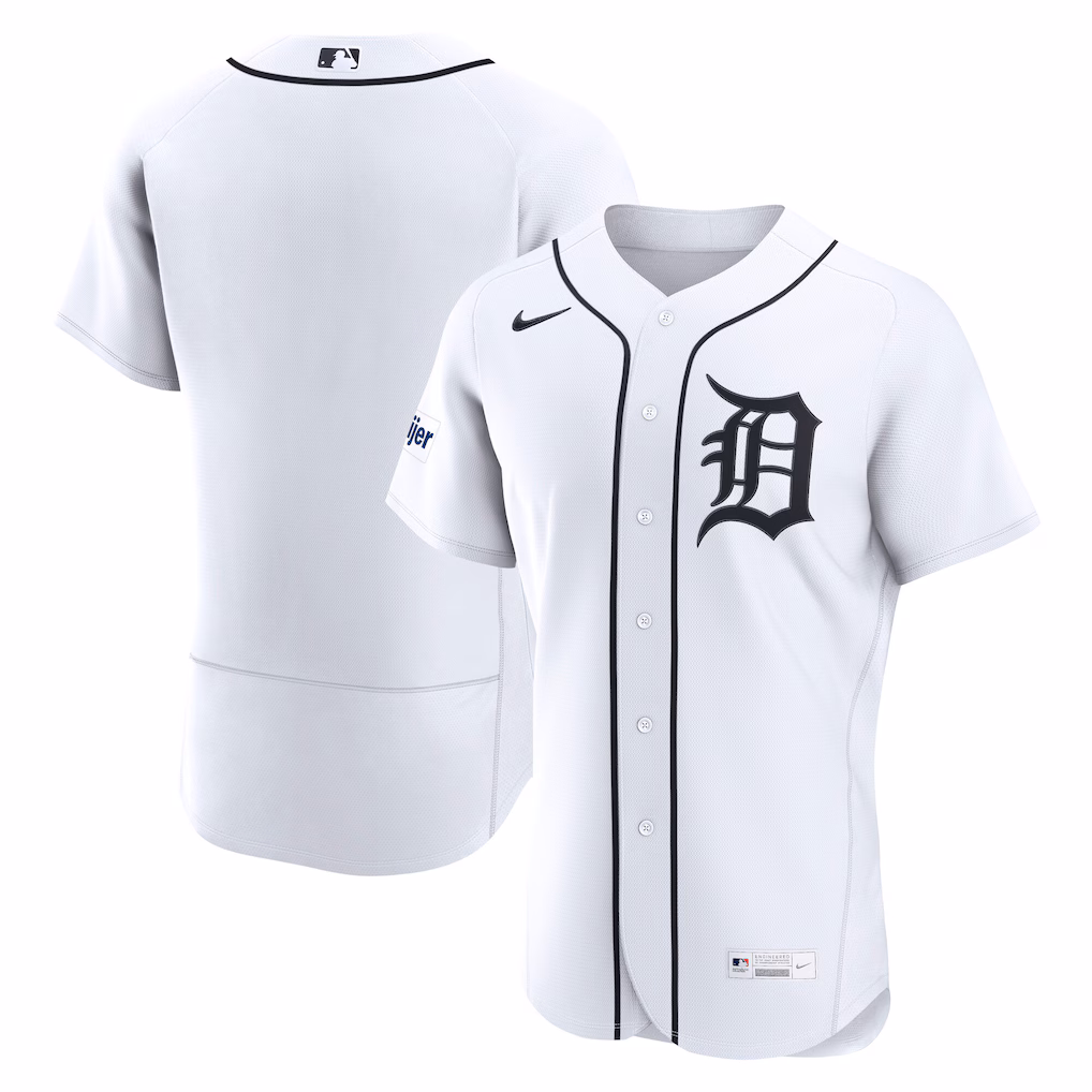 Men's Detroit Tigers Nike White Home Authentic Jersey - Jersey