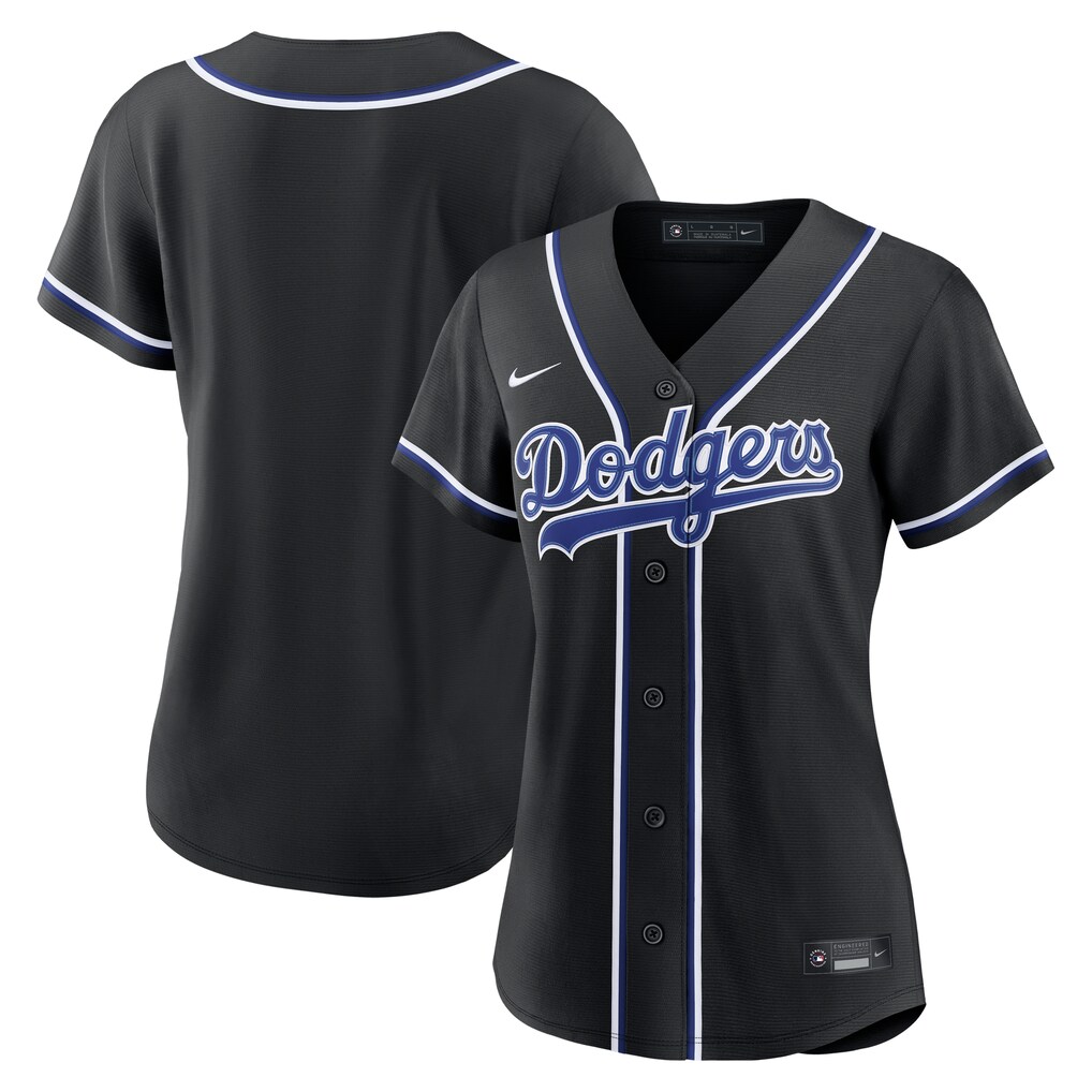 Women's Los Angeles Dodgers Nike Fashion Replica Black Out Jersey - Jersey
