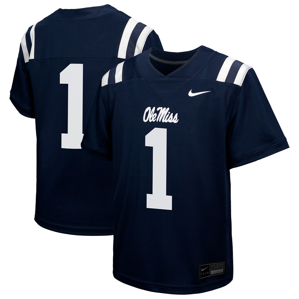 Youth Nike #1 Navy Ole Miss Rebels Untouchable Replica Game Jersey - Jersey