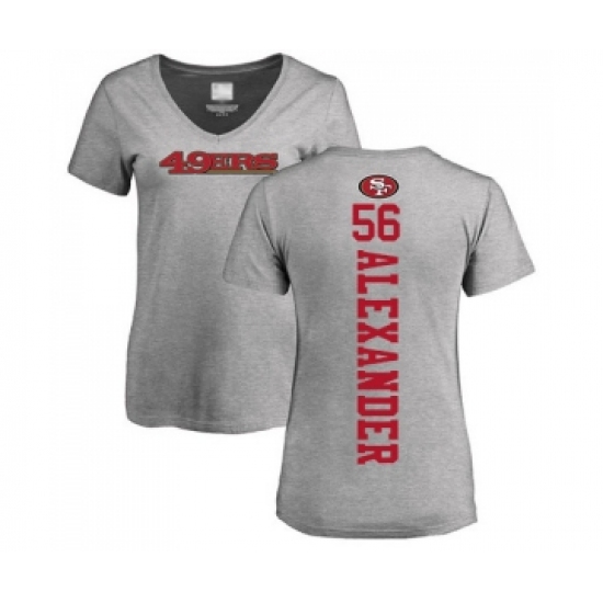 Football Women's San Francisco 49ers #56 Kwon Alexander Ash Backer T-Shirt - Jersey