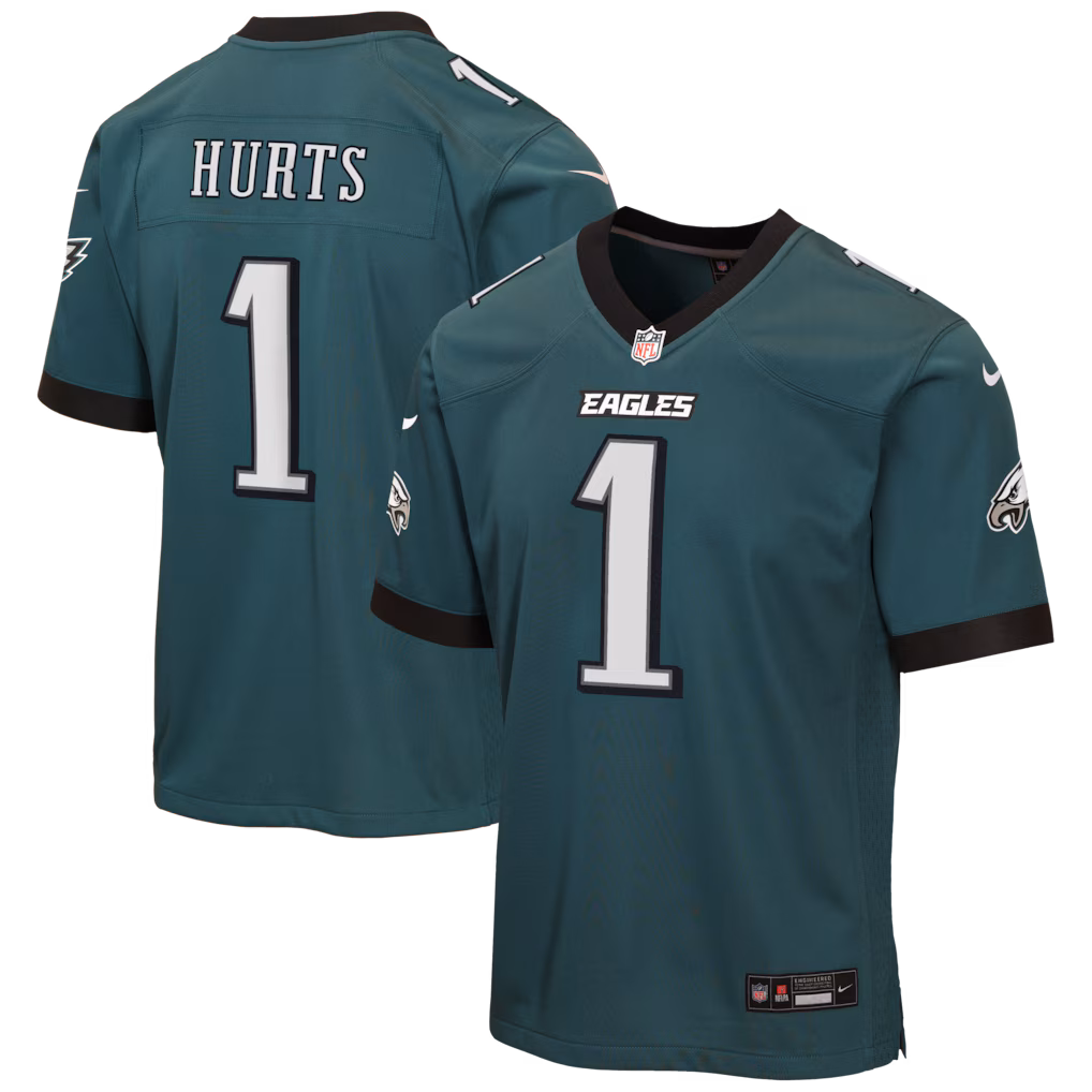 Youth Philadelphia Eagles Jalen Hurts Nike Midnight Green Team Game Jersey - Jersey