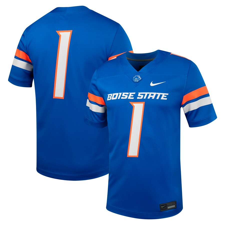 Men's Nike #1 Royal Boise State Broncos Untouchable Football Jersey - Jersey