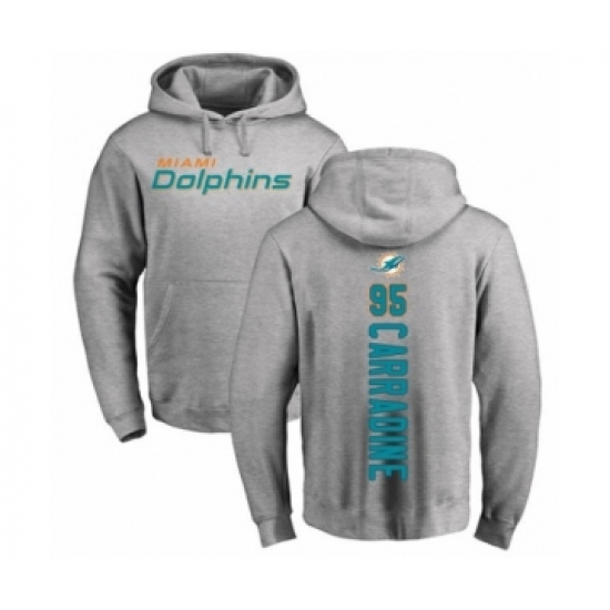 Football Miami Dolphins #95 Tank Carradine Ash Backer Pullover Hoodie - Jersey