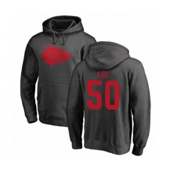 Football Kansas City Chiefs #50 Darron Lee Ash One Color Pullover Hoodie - Jersey