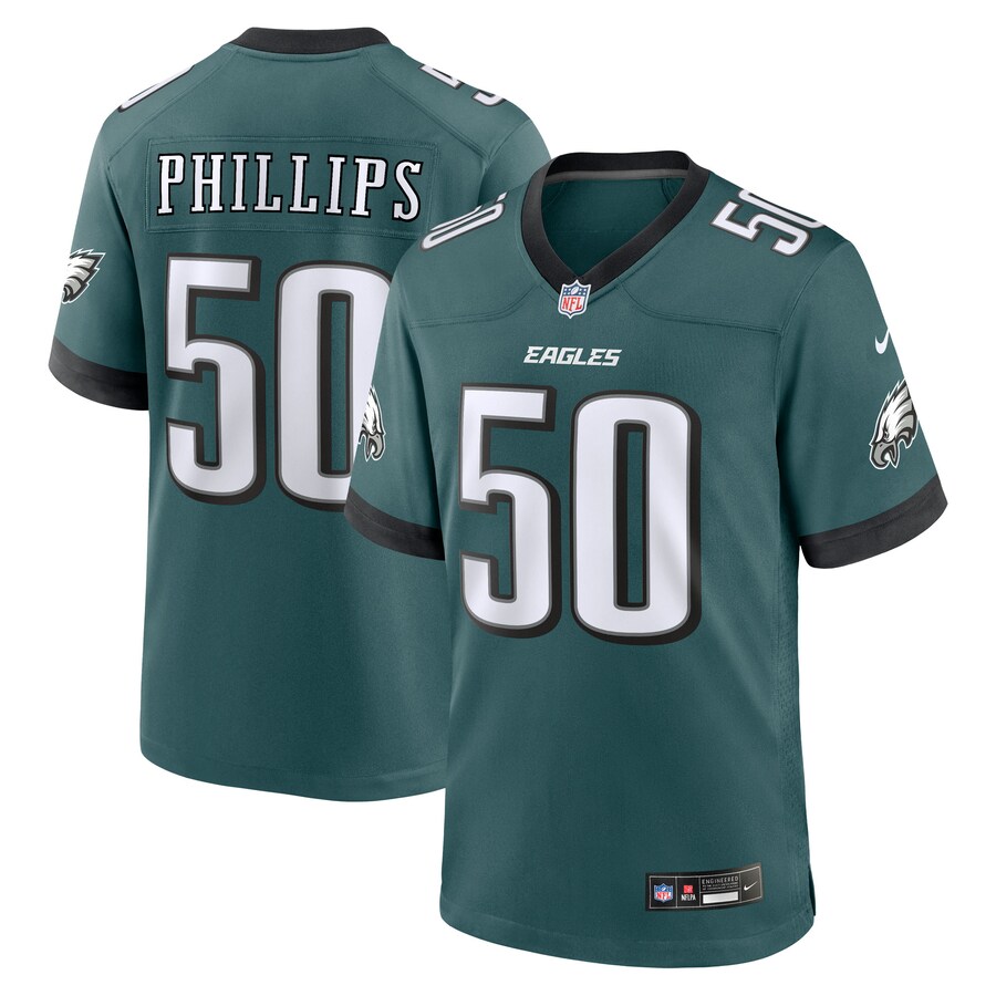 Men's Philadelphia Eagles Jaelan Phillips Nike Midnight Green Team Game Jersey - Jersey