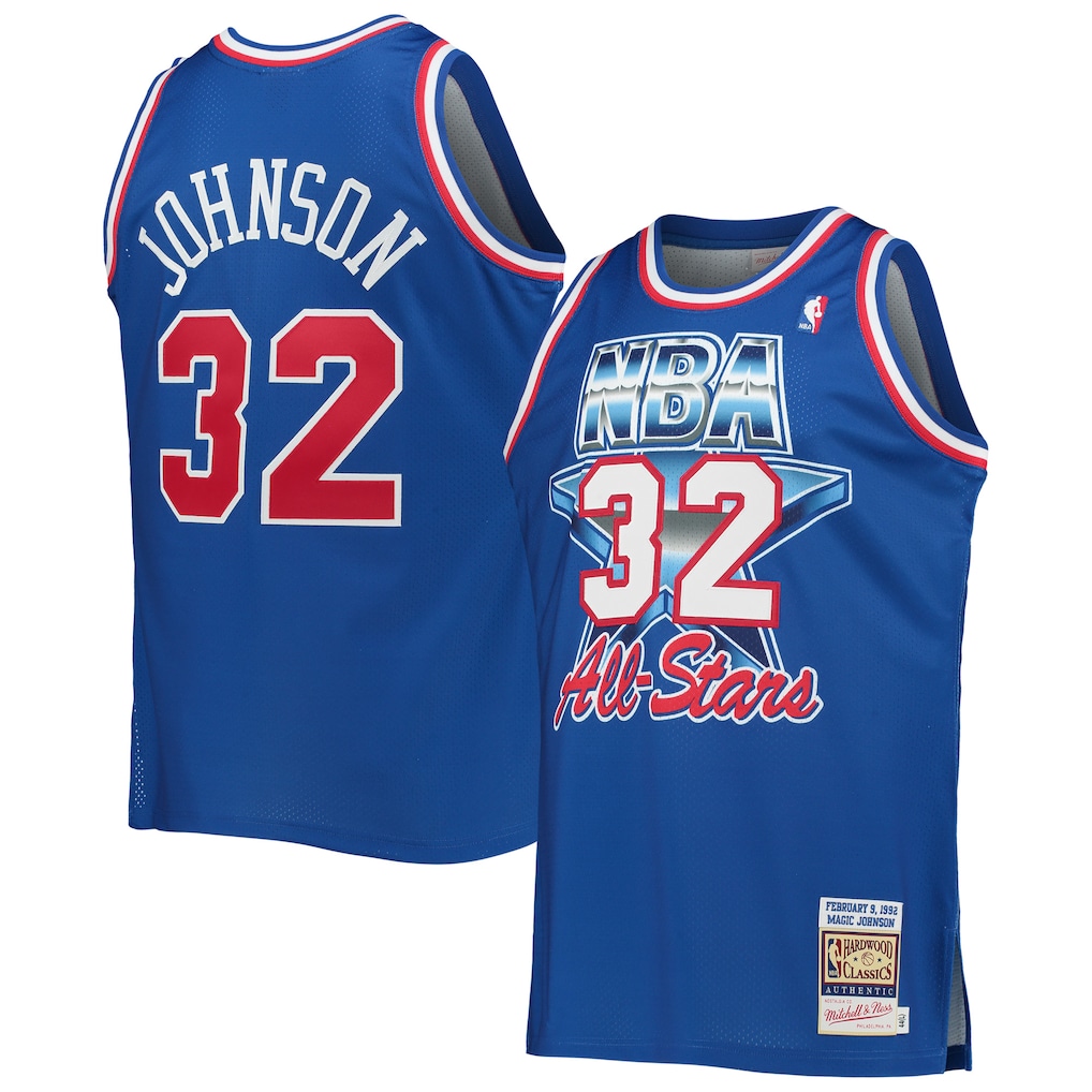 Men's Western Conference Magic Johnson Mitchell & Ness Royal Hardwood Classics 1992 NBA All-Star Game Authentic Jersey - Jersey