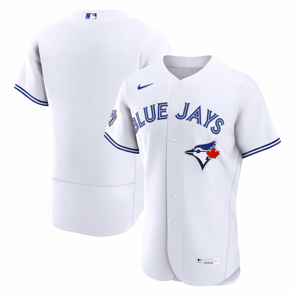 Men's Toronto Blue Jays  Nike White 50th Anniversary Patch Home Authentic Jersey - Jersey
