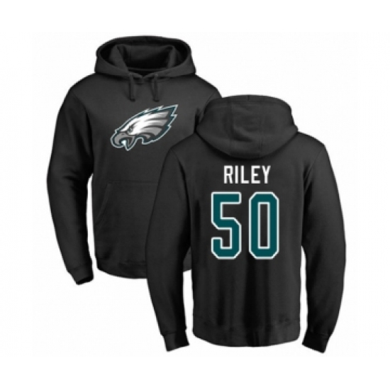 Philadelphia Eagles #50 Duke Riley Black Name & Number Logo Pullover Hoodie - Jersey
