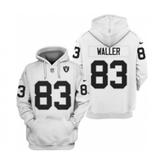 Men's Las Vegas Raiders #83 Darren Waller 2021 White Pullover Football Hoodie - Jersey