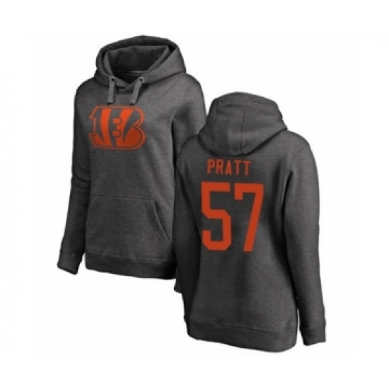Football Women's Cincinnati Bengals #57 Germaine Pratt Ash One Color Pullover Hoodie - Jersey