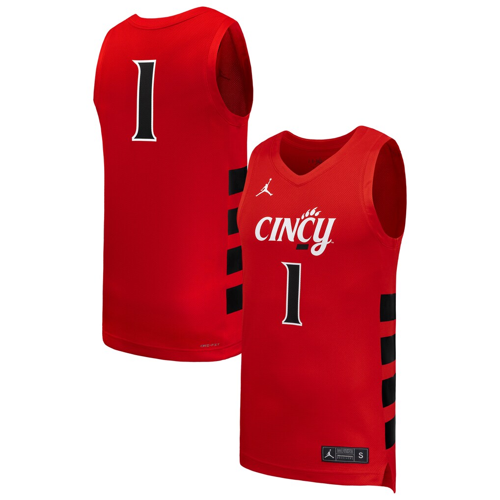 Men's Nike #1 Red Cincinnati Bearcats Replica Basketball Jersey - Jersey