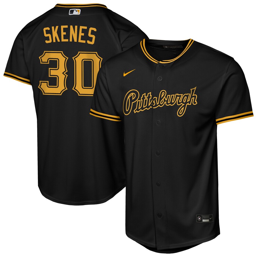 Youth Pittsburgh Pirates Paul Skenes Nike Black Alternate Replica Jersey - Jersey
