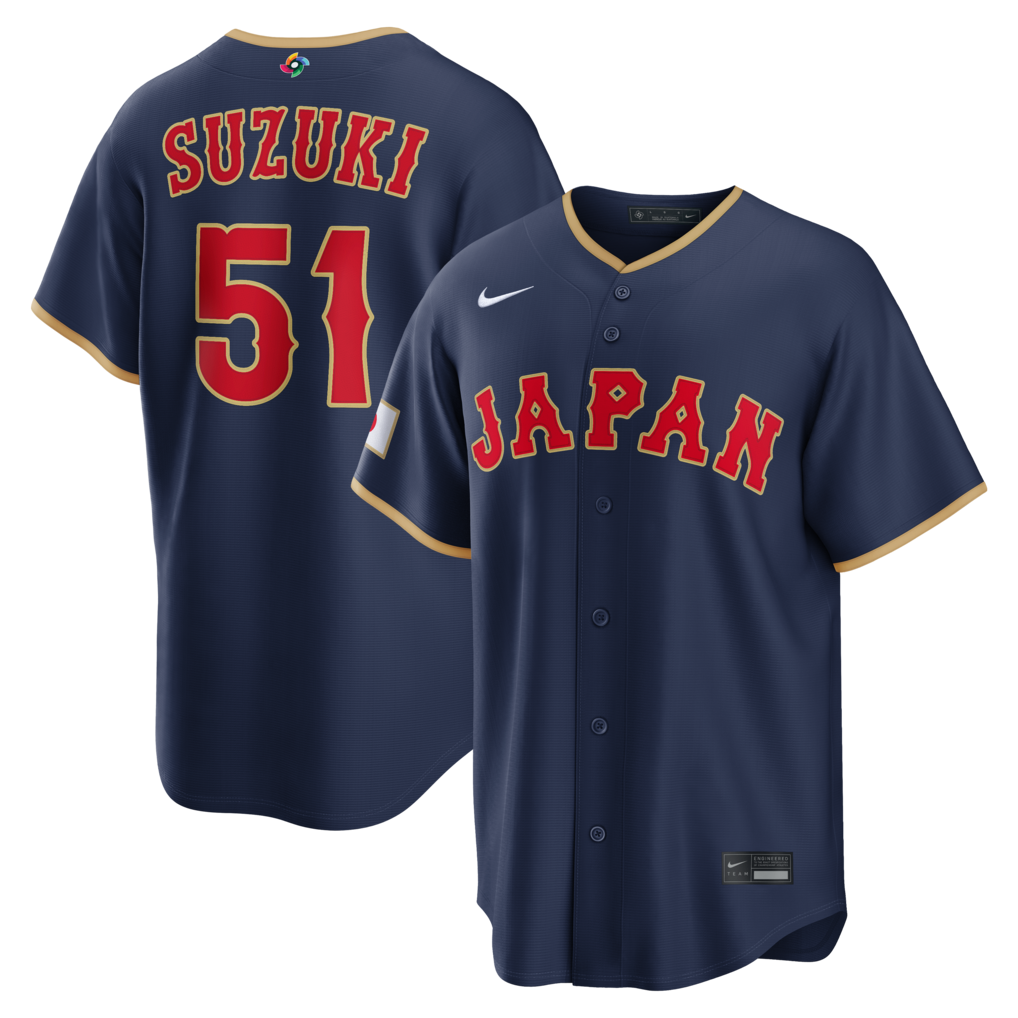 Men's Japan Baseball Seiya Suzuki Nike Navy 2026 World Baseball Classic Road Stadium Jersey - Jersey