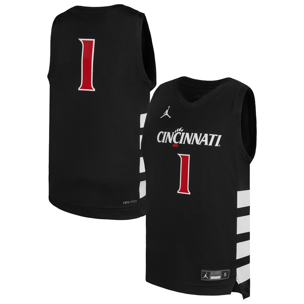 Youth Jordan Brand #1 Black Cincinnati Bearcats Replica Basketball Jersey - Jersey