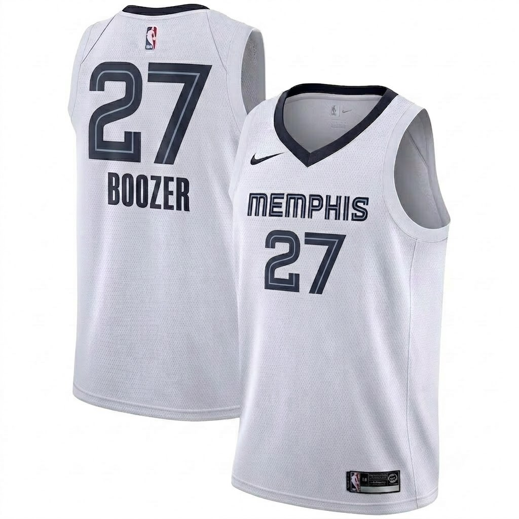 Unisex Memphis Grizzlies BOOZER Nike White Swingman Jersey - Association Edition - Jersey