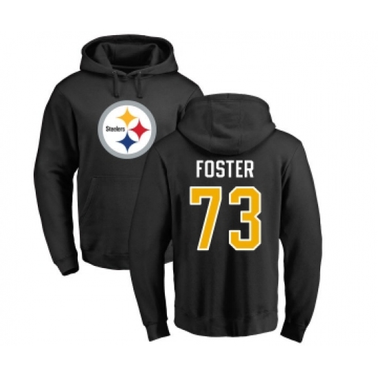 Football Pittsburgh Steelers #73 Ramon Foster Black Name & Number Logo Pullover Hoodie - Jersey