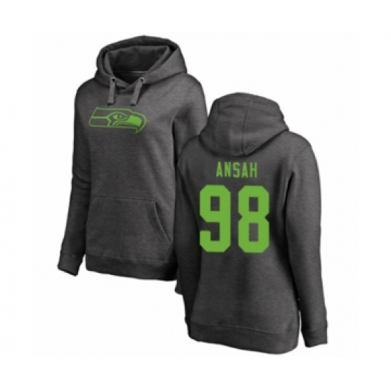 Football Women's Seattle Seahawks #98 Ezekiel Ansah Ash One Color Pullover Hoodie - Jersey