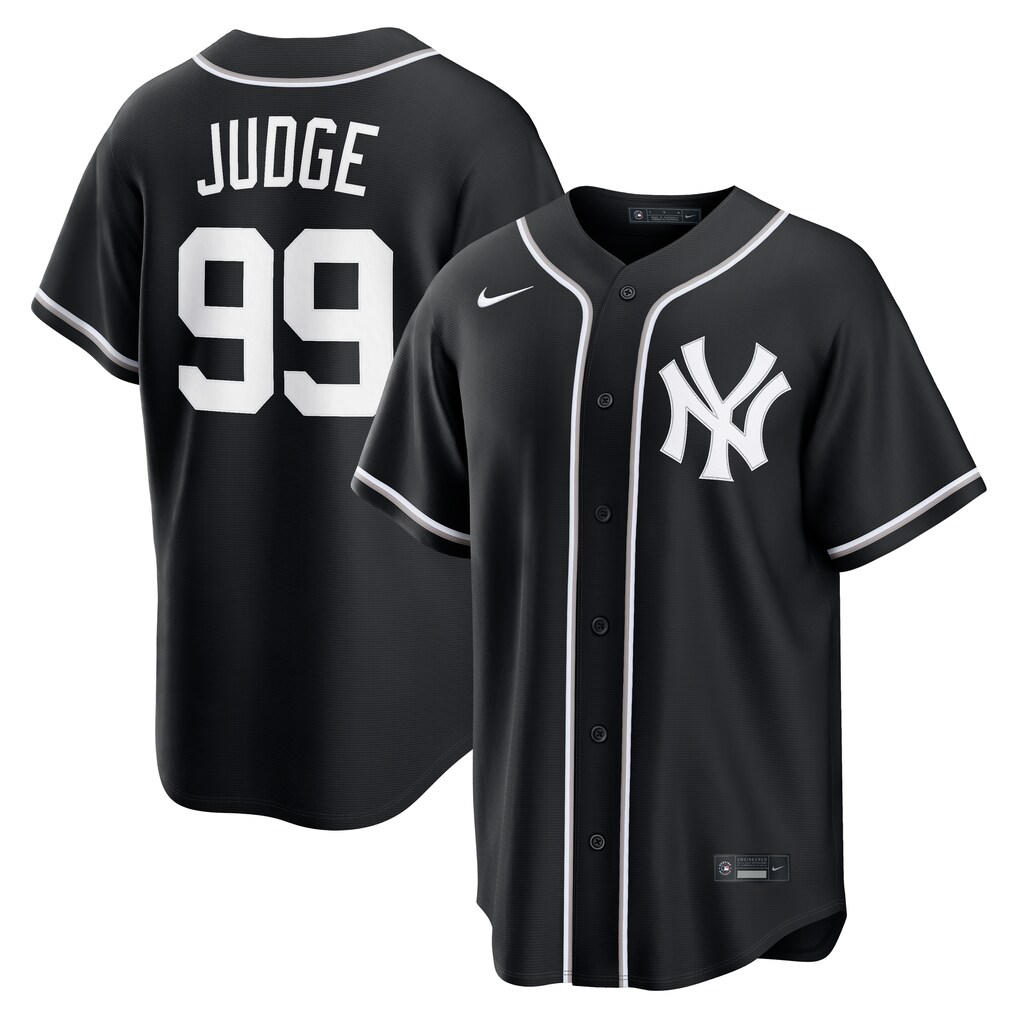 Men's New York Yankees Aaron Judge Nike Fashion Replica Black Out Jersey - Jersey