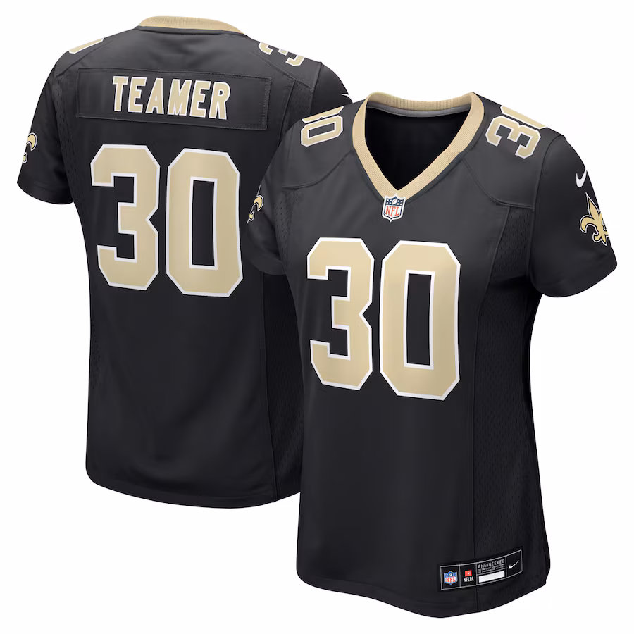 Women's New Orleans Saints Roderic Teamer Nike Black Team Game Jersey - Jersey