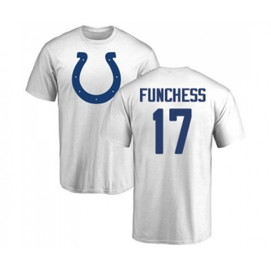 Football Indianapolis Colts #17 Devin Funchess White Name & Number Logo T-Shirt - Jersey