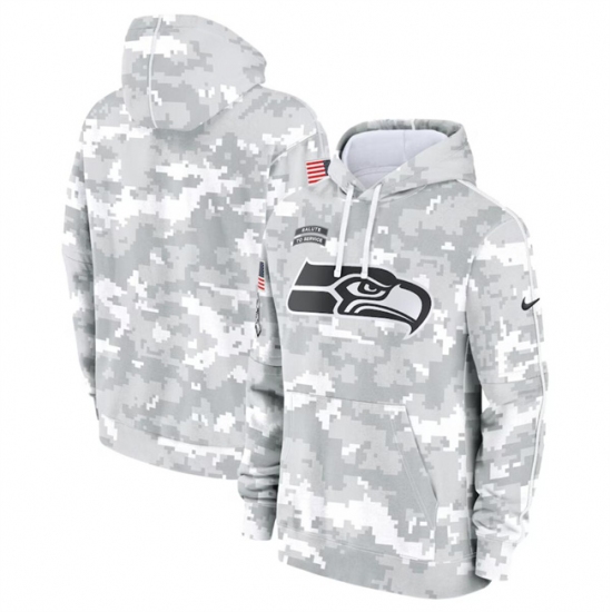 Men's Seattle Seahawks 2024 Arctic Camo Salute To Service Club Fleece Pullover Hoodie - Jersey