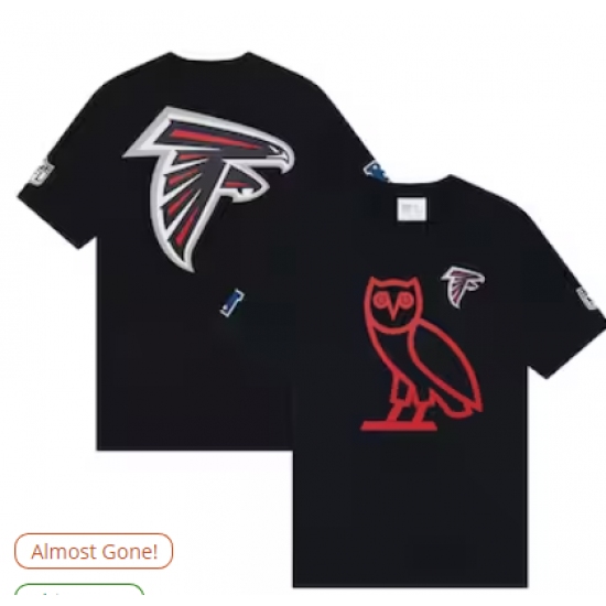 Men's Atlanta Falcons OVO x NFL Black OG Owl T-Shirt - Jersey
