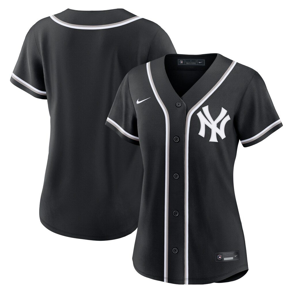 Women's New York Yankees Nike Fashion Replica Black Out Jersey - Jersey