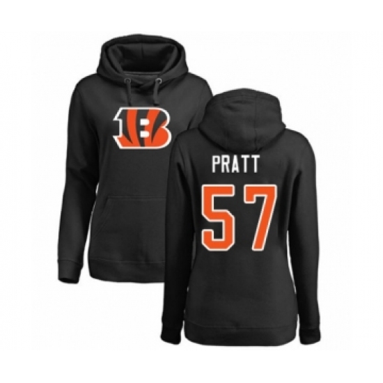Football Women's Cincinnati Bengals #57 Germaine Pratt Black Name & Number Logo Pullover Hoodie - Jersey