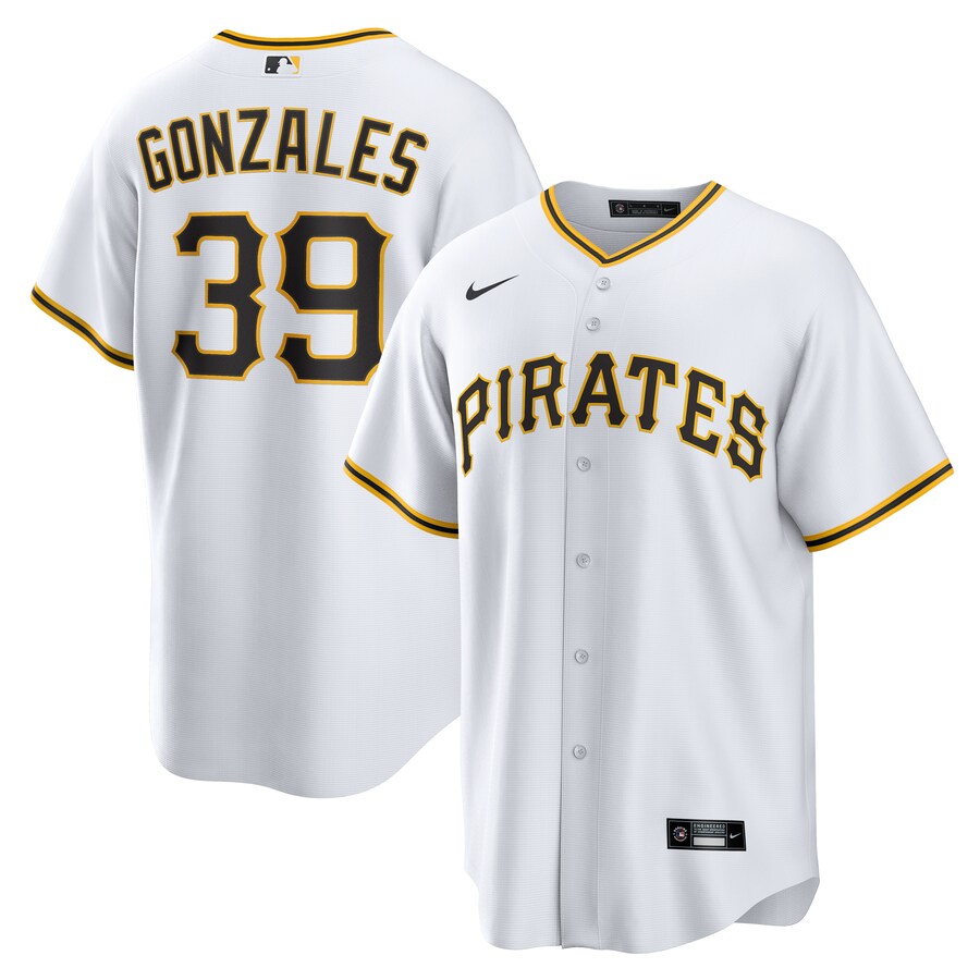 Men's Pittsburgh Pirates Nick Gonzales Nike White Home Replica Jersey - Jersey