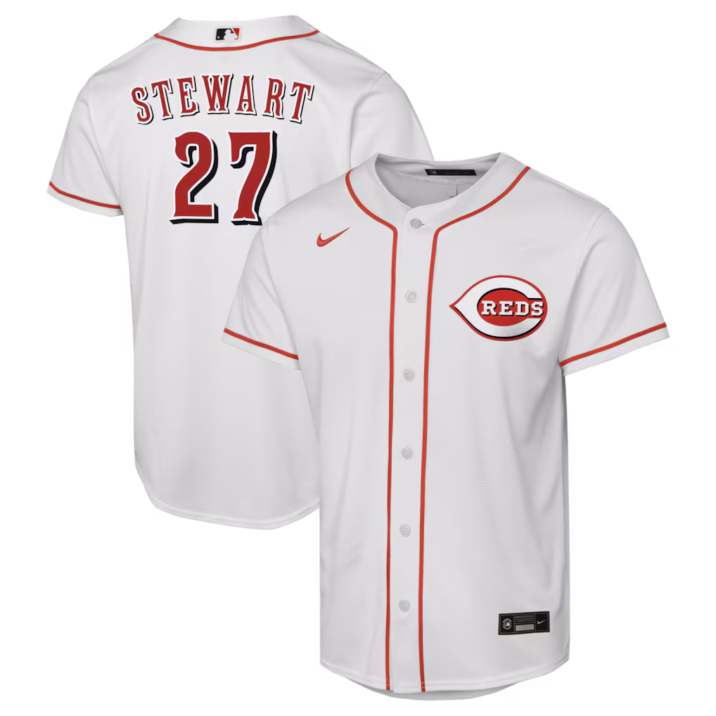 Youth Cincinnati Reds Sal Stewart Nike White Home Replica Player Jersey - Jersey