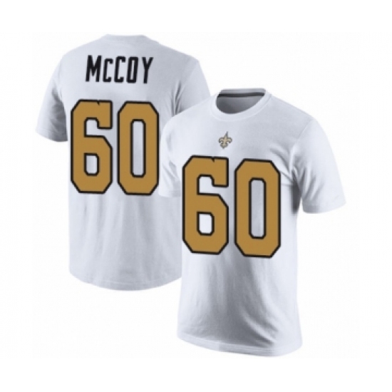 Football New Orleans Saints #60 Erik McCoy White Rush Pride Name & Number T-Shirt - Jersey