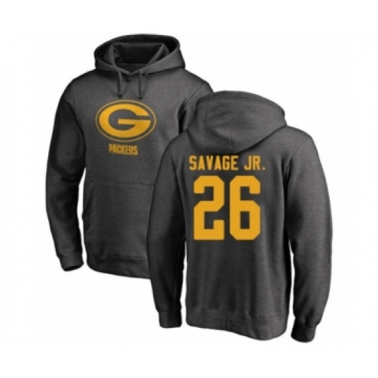 Football Green Bay Packers #26 Darnell Savage Jr. Ash One Color Pullover Hoodie - Jersey