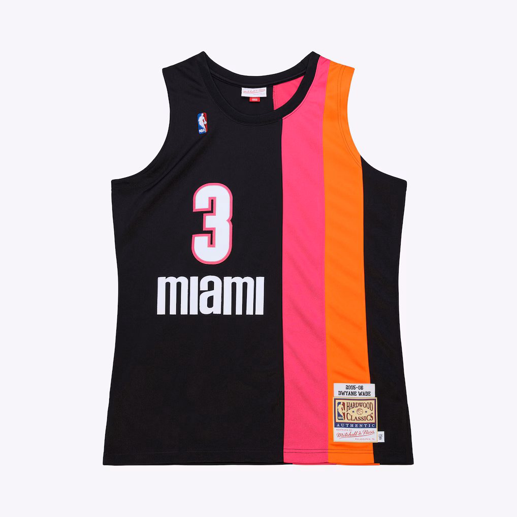 Men's Miami Heat Dwyane Wade Mitchell & Ness Black 2005-06 Hardwood Classics Authentic Jersey - Jersey