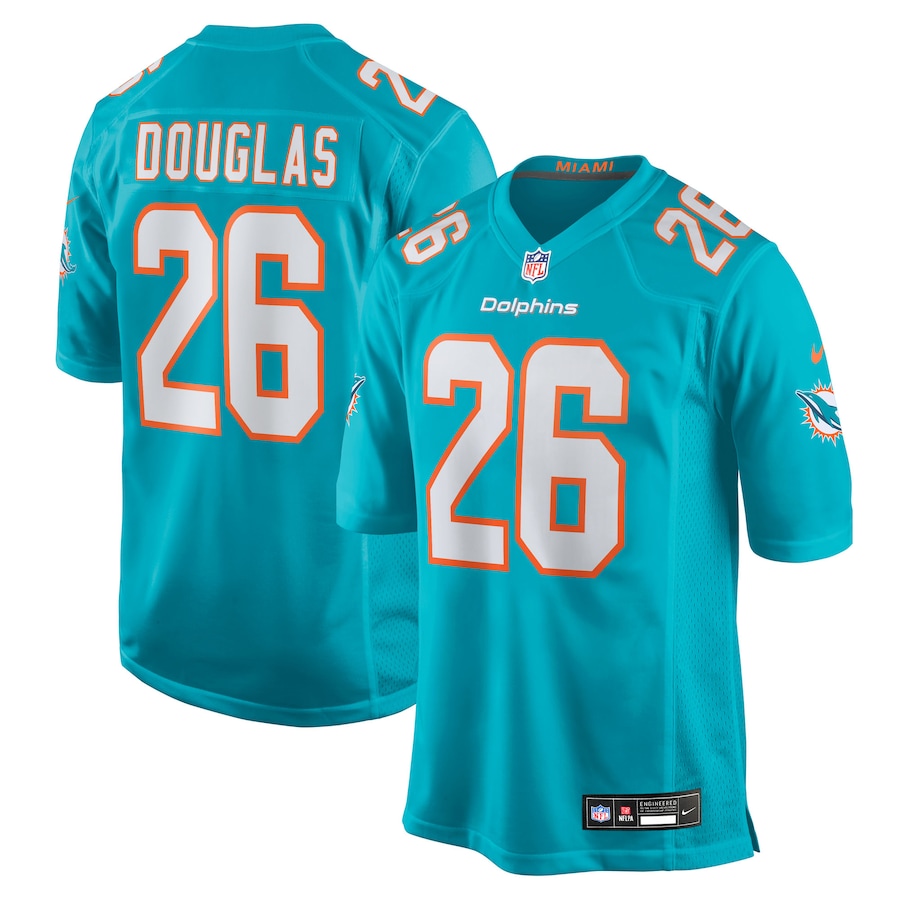 Men's Miami Dolphins Rasul Douglas Nike Aqua Team Game Jersey - Jersey