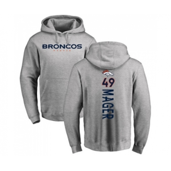 Football Denver Broncos #49 Craig Mager Ash Backer Pullover Hoodie - Jersey