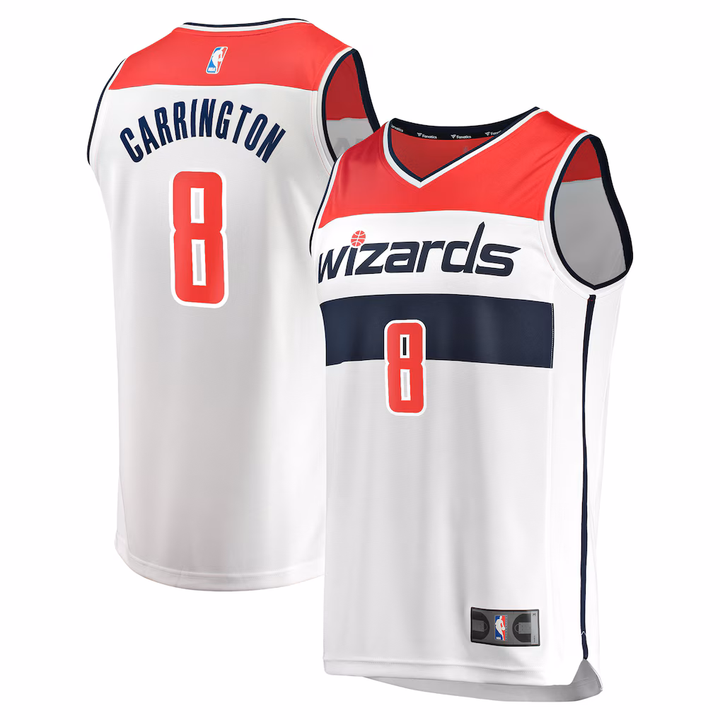 Men's Washington Wizards Carlton Carrington Fanatics White Fast Break Replica Player Jersey - Association Edition - Jersey