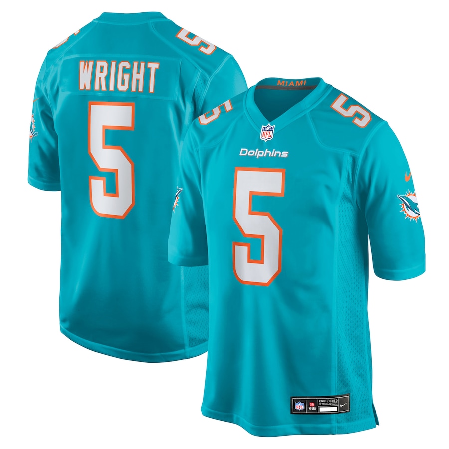Men's Miami Dolphins Jaylen Wright Nike Aqua Team Game Jersey - Jersey