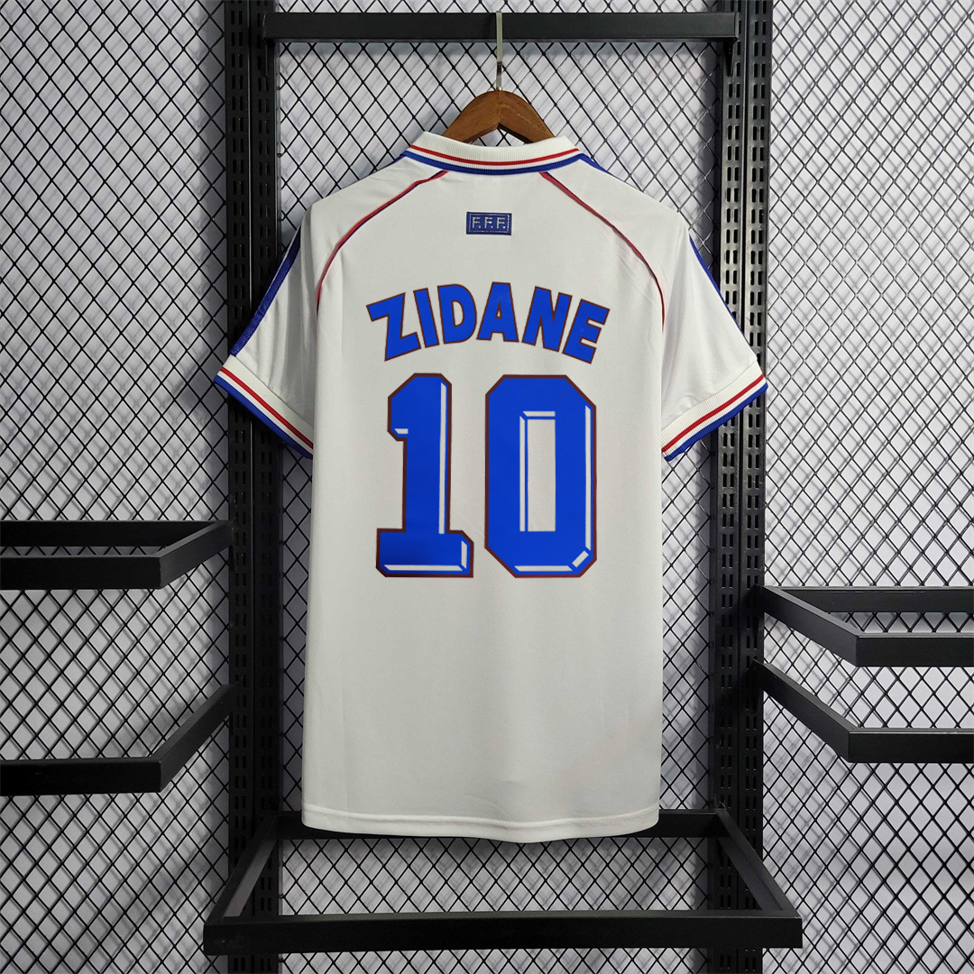 Zidane#10 France Retro Soccer Jersey Away Shirt World Cup 1998 - Jersey