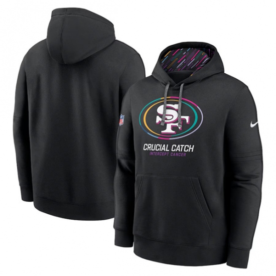Men's San Francisco 49ers Black 2024 Crucial Catch Club Pullover Hoodie - Jersey